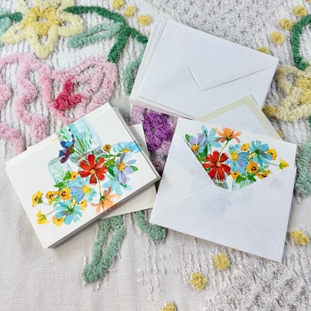 Hallmark Watercolor Floral Mason Jar Blank Note Cards 18 Count BM 543-1